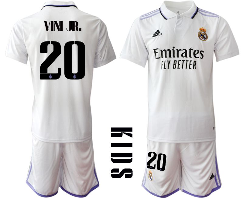 Youth 2022-2023 Club Real Madrid home white #20 Soccer Jersey